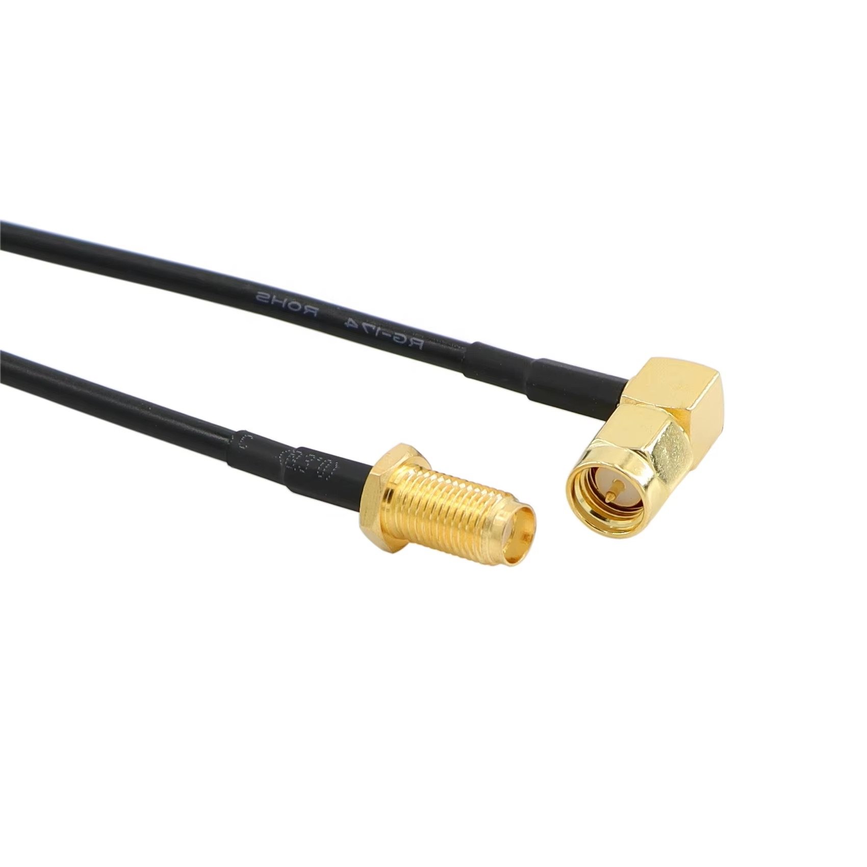Right Angle SMA Male to SMA Female RG174 Coaxial Pigtail Extension Cable (20cm) for 3G 4G LTE Antennas